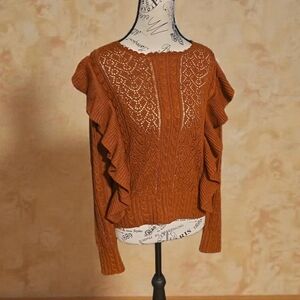 Chelsea & Violet Rust Ruffled‎ Sweater